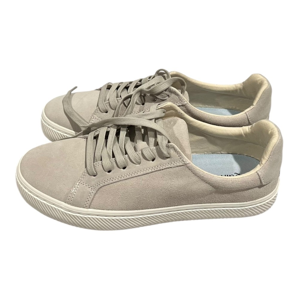 Quince EUC Italian Suede Everyday Sneakers Almond Gray Size 10